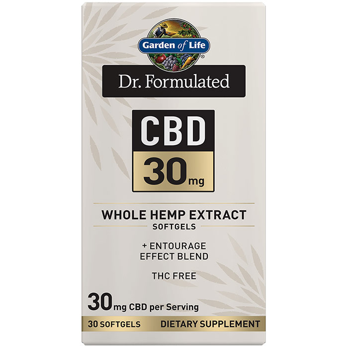 Dr. Formulated CBD 30 mg Whole Hemp Extract Softgels, 30 Softgels, Garden of Life