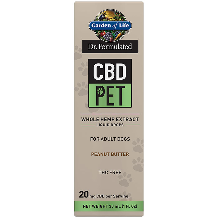 Dr. Formulated CBD Pet Liquid Drops, Peanut Butter, 30 ml, Garden of Life