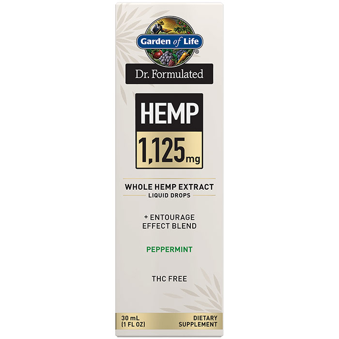 Dr. Formulated Hemp 1125 mg Liquid Drops, Peppermint, 30 ml, Garden of Life