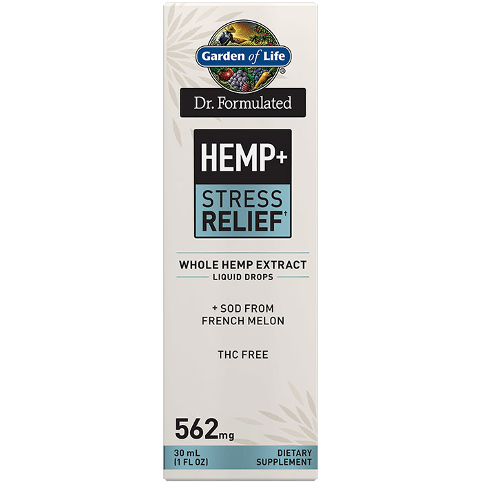 Dr. Formulated Hemp+ Stress Relief Liquid Drops, 30 ml, Garden of Life