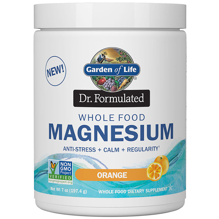 Dr. Formulated Whole Food Magnesium Powder, Orange, 7 oz (197.4 g), Garden of Life