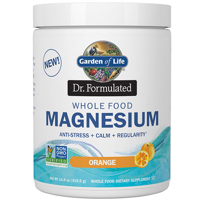 Dr. Formulated Whole Food Magnesium Powder, Orange, Value Size, 14.8 oz (419.5 g), Garden of Life