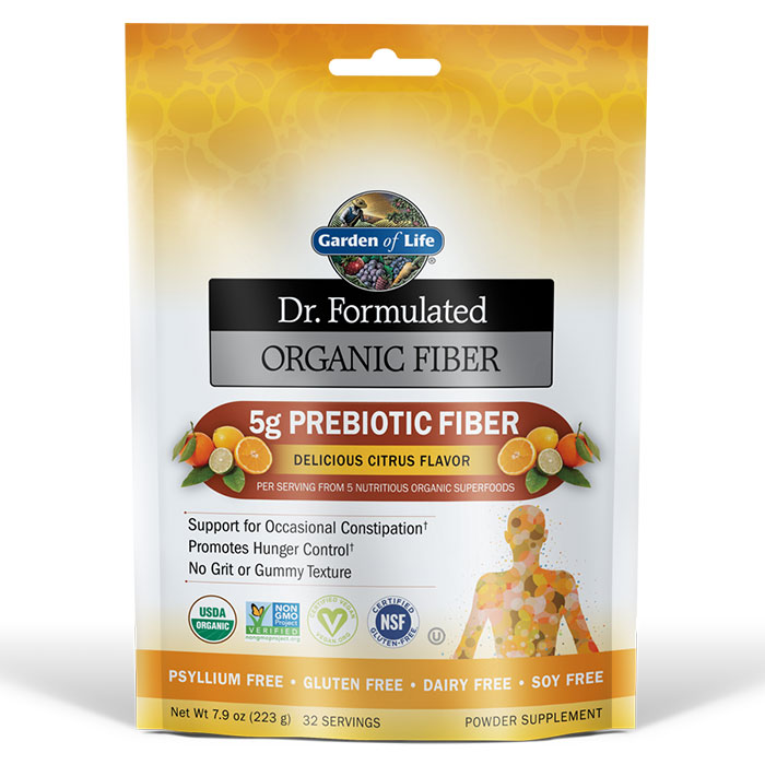 Dr. Formulated Organic Fiber Powder - Citrus, 223 g (32 Servings), Garden of Life