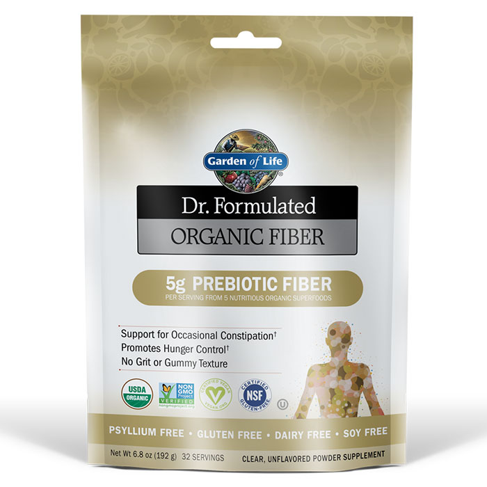 Dr. Formulated Organic Fiber Powder - Unflavored, 192 g (32 Servings), Garden of Life