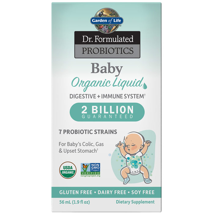 Dr. Formulated Probiotics Baby Organic Liquid, 56 ml (1.9 oz), Garden of Life