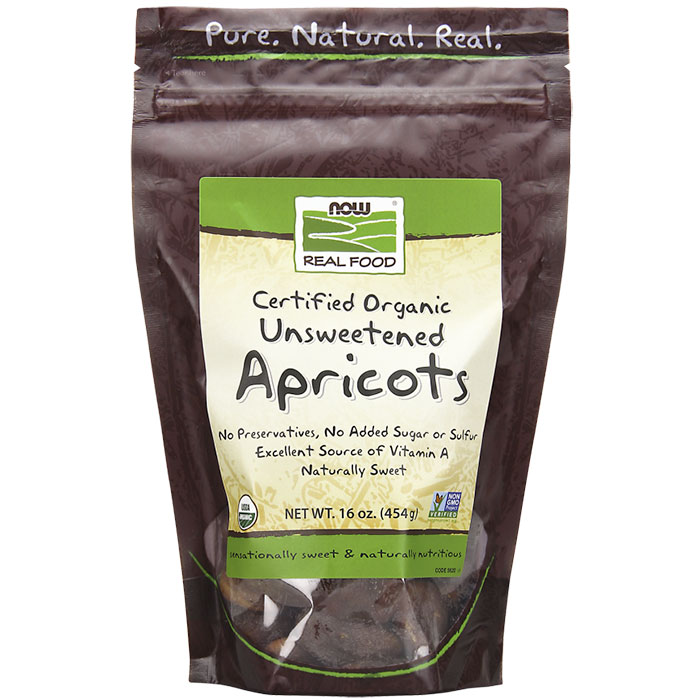Dried Apricots Organic, Unsweetened, 16 oz, NOW Foods