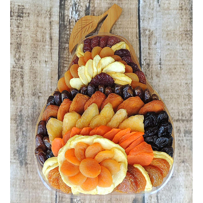 Dried Fruit Pear-Shape Trivet Gift Bowl, 40 oz, Vacaville Fruit Company