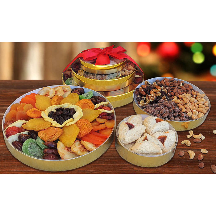 Dried Fruit, Nut & Cookie Gift Trio, 55 oz, Vacaville Fruit Company