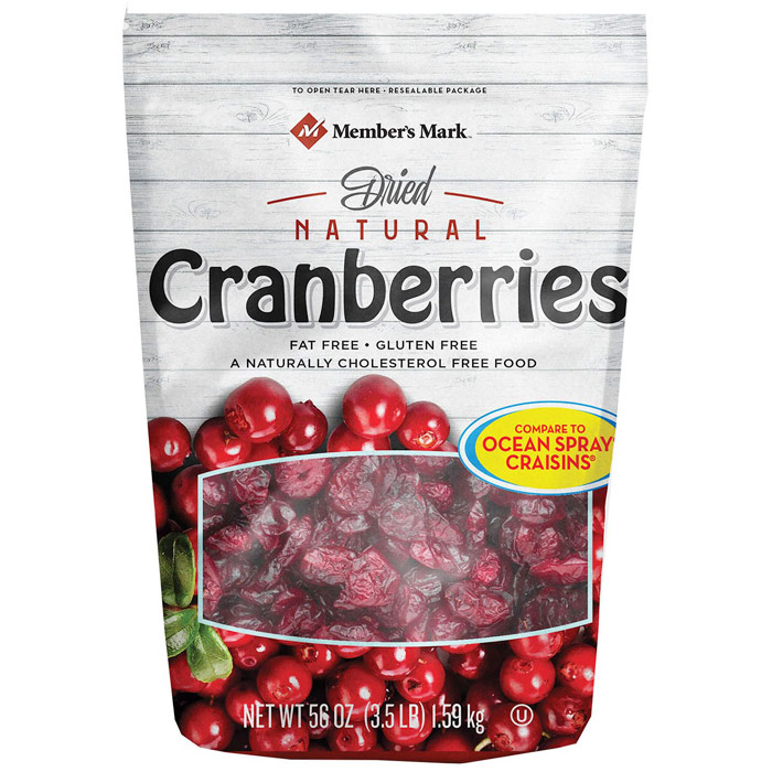 Dried Natural Cranberries, 56 oz, Members Mark