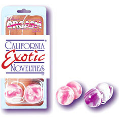 Duotone Orgasm Balls - Pink/White, California Exotic Novelties