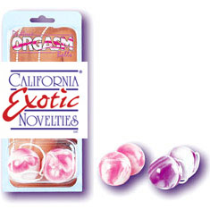 Duotone Orgasm Balls - Purple/White, California Exotic Novelties