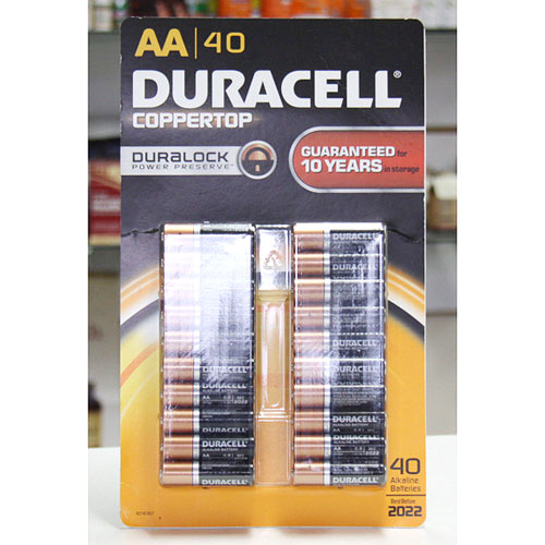 Duracell Coppertop 40 AA Alkaline Batteries 1.5V, 40 Pack