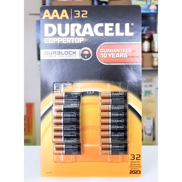 Duracell Coppertop AAA 32 Alkaline Batteries 1.5V, 32 Pack