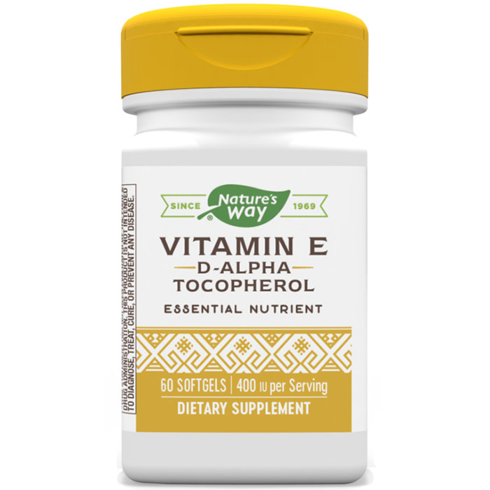 Vitamin E 400 IU D-Alpha Tocopherol, 60 Softgels, Natures Way