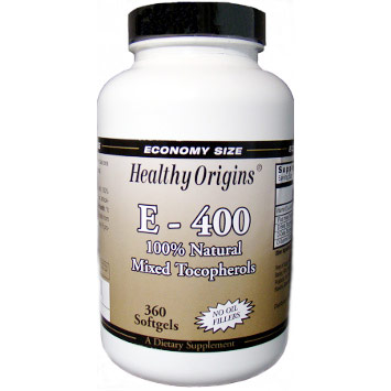 E-400, Vitamin E 400 IU, 360 Softgels, Healthy Origins