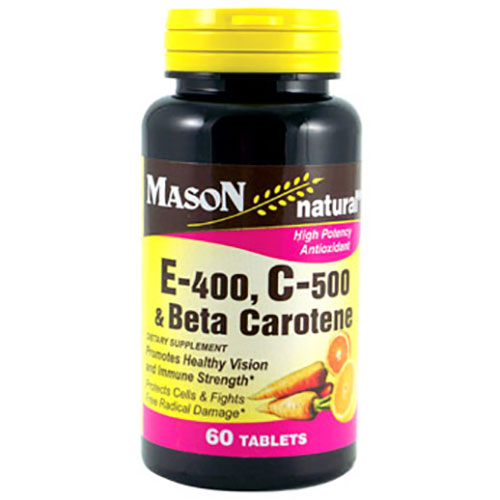 Vitamin E 400, C 500 & Beta Carotene, 60 Tablets, Mason Natural