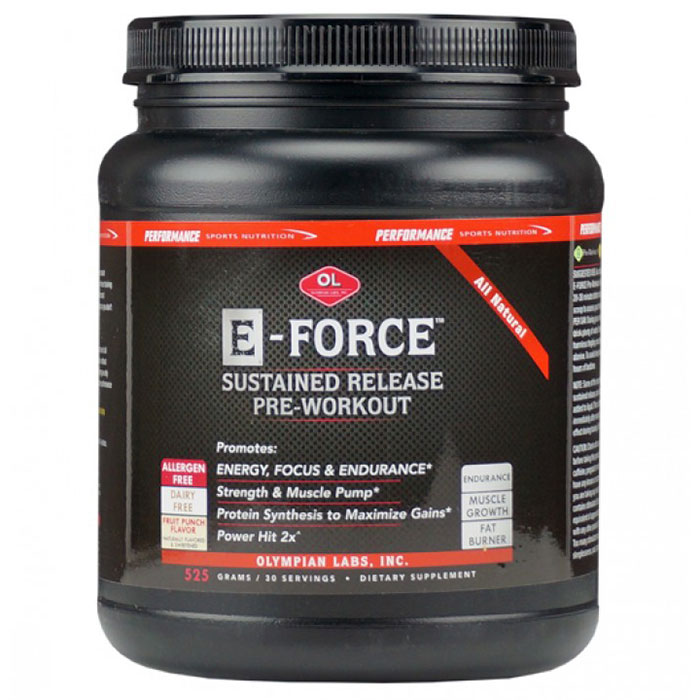 E-Force Pre-Workout Sustained Release - Fruit Punch, 525 g, Olympian Labs