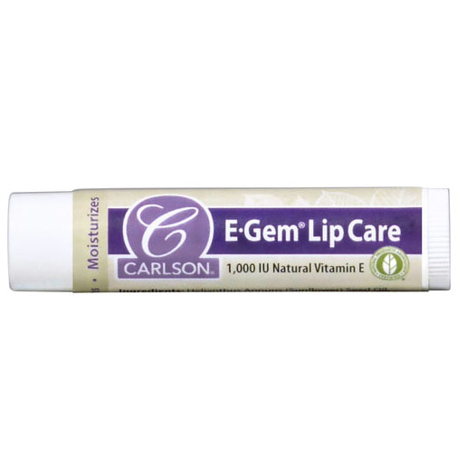 E-Gem Lip Care, Natural Vitamin E Lip Balm, 0.15 oz/Tube, Carlson Labs