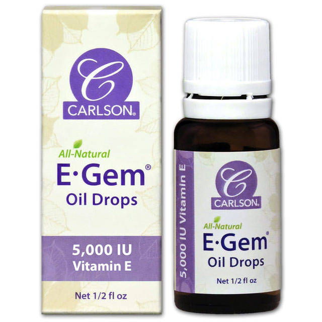 E-Gem Oil Drops, Natural Vitamin E Oil, 0.5 oz, Carlson Labs