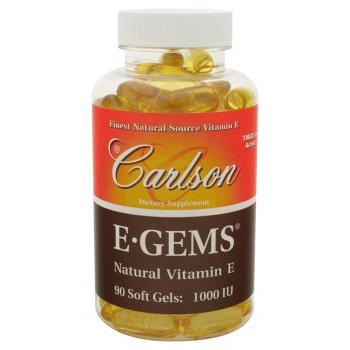 Carlson Laboratories E-Gems 1000 IU, Natural Vitamin E, 90 softgels, Carlson Labs