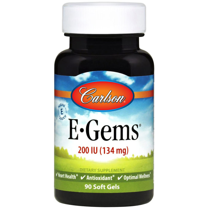 E-Gems 200 IU, Natural Vitamin E, 250 softgels, Carlson Labs