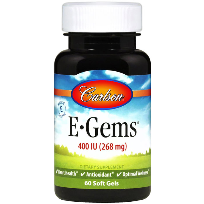 Carlson Laboratories E-Gems 400 IU, Natural Vitamin E, 200 softgels, Carlson Labs