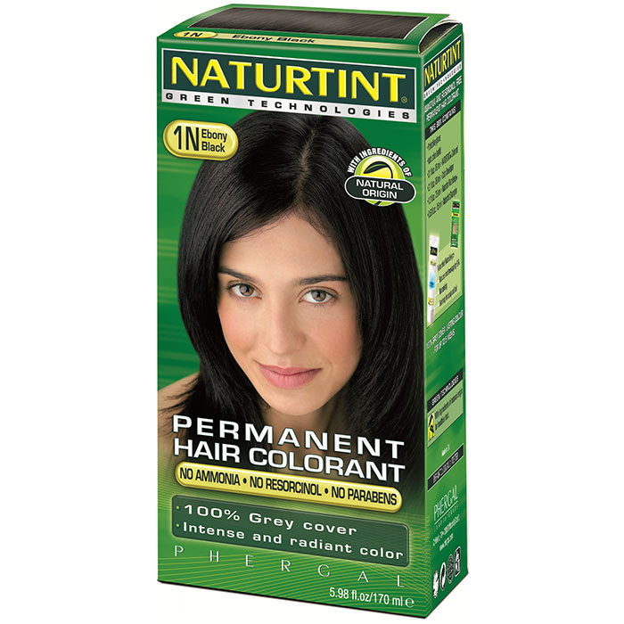 Permanent Hair Color, Ebony Black (1N), 5.28 oz, Naturtint
