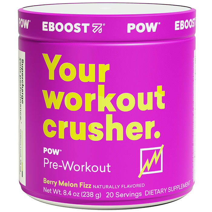 EBOOST POW, Pre-Workout Powder, Berry Melon, 8.4 oz (20 Servings)