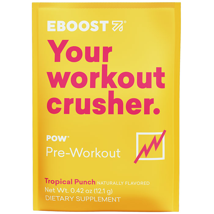 EBOOST POW, Pre-Workout Powder, Tropical Punch, 15 Packets