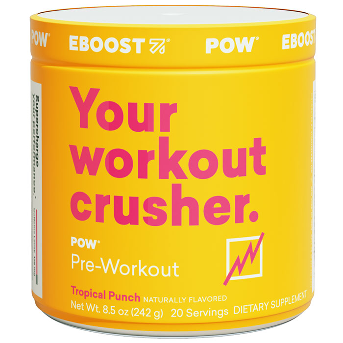 EBOOST POW, Pre-Workout Powder, Tropical Punch, 8.5 oz (20 Servings)