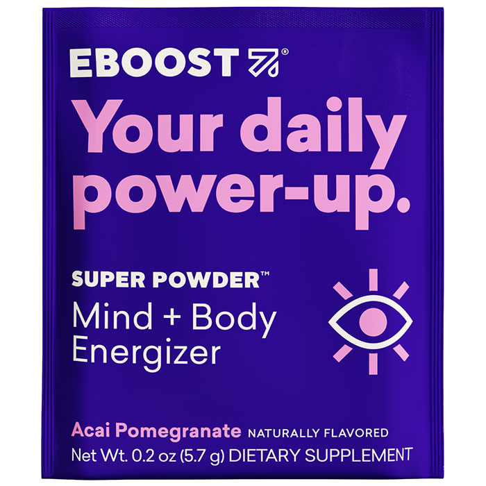 EBOOST Super Powder, Mind + Body Energizer, Acai Pomegranate, 0.2 oz x 20 Packets