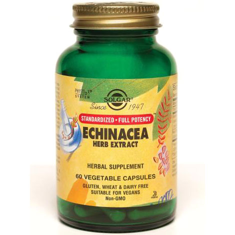 Echinacea Herb Extract - Standardized Full Potency, 60 Vegetable Capsules, Solgar