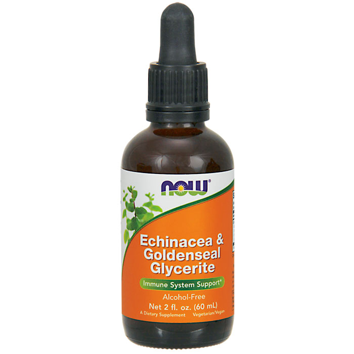 Echinacea Goldenseal Glycerite Liquid, 2 oz, NOW Foods