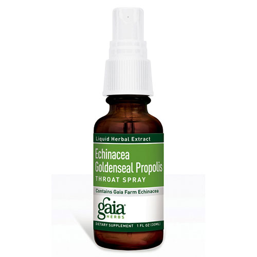 Gaia Herbs Echinacea Goldenseal Propolis Throat Spray Liquid, 1 oz, Gaia Herbs