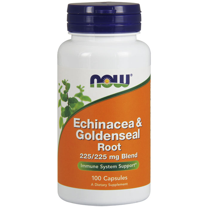 NOW Foods Echinacea & Goldenseal Root 225mg 100 Caps, NOW Foods