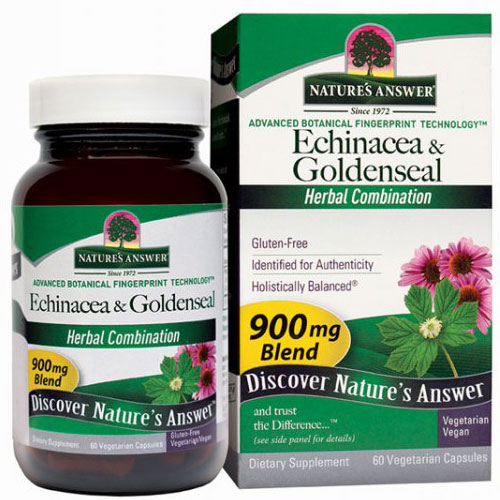 Echinacea & Goldenseal Herbal Combination, 60 Vegetarian Capsules, Natures Answer