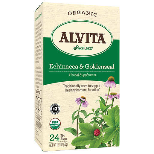 Alvita Tea Echinacea Goldenseal Tea 24 tea bags, Alvita Tea
