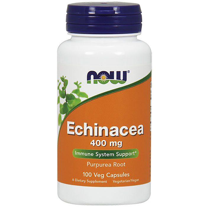 NOW Foods Echinacea Root 400 mg, 100 Capsules, NOW Foods