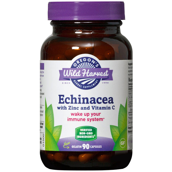 Echinacea with Zinc and Vitamin C, 90 Capsules, Oregons Wild Harvest