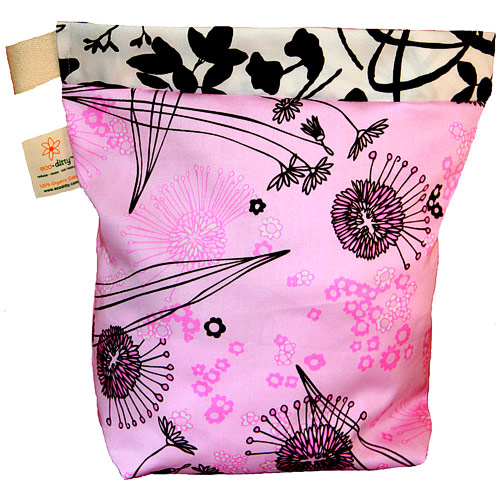 Eco Ditty Lunch Ditty Reusable Lunch Bag, Fields of Pink