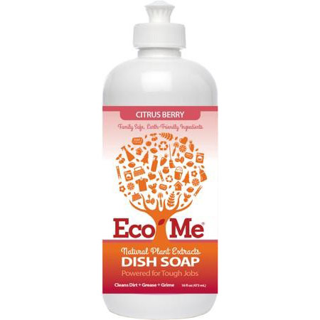 Eco-Me Dish Soap Liquid, Natural Plant Extracts, Citrus Berry, 16 oz