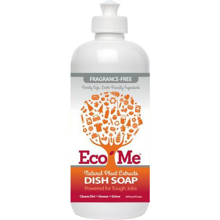 Eco-Me Dish Soap Liquid, Natural Plant Extracts, Fragrance Free, 16 oz