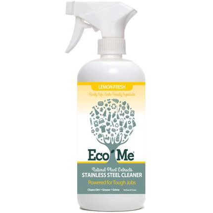 Eco-Me Stainless Steel Polish Cleaner, Natural Plant Extracts, Lemon Fresh, 16 oz