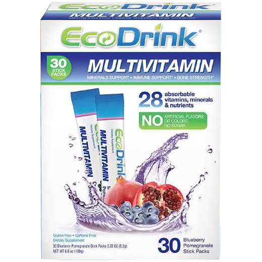 EcoDrink Daily Multivitamin Refill - Blueberry Pomegranate, 30 Packs, SGN Nutrition
