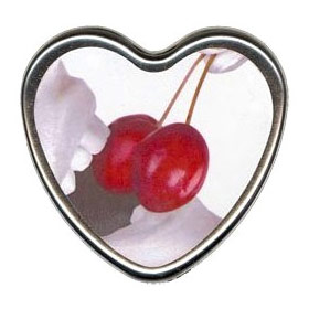 Edible Massage Heart Candle, Cherry, 4.7 oz, Earthly Body