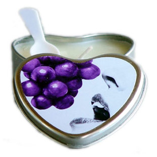 Edible Massage Heart Candle, Grape, 4.7 oz, Earthly Body
