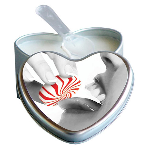 Edible Massage Heart Candle, Mint, 4.7 oz, Earthly Body
