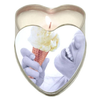 Edible Massage Heart Candle, Peach, 4.7 oz, Earthly Body
