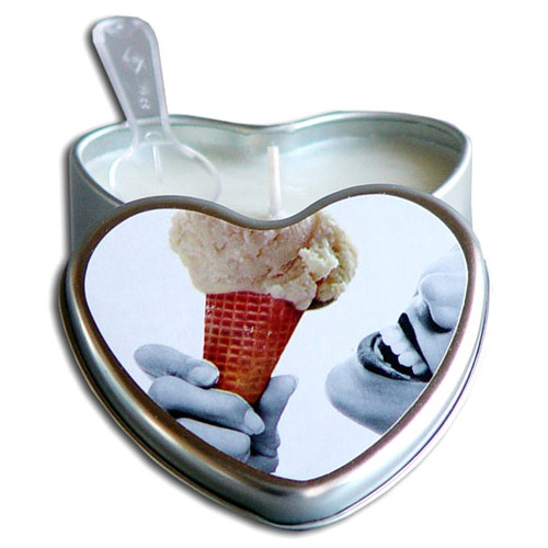 Edible Massage Heart Candle, Vanilla, 4.7 oz, Earthly Body