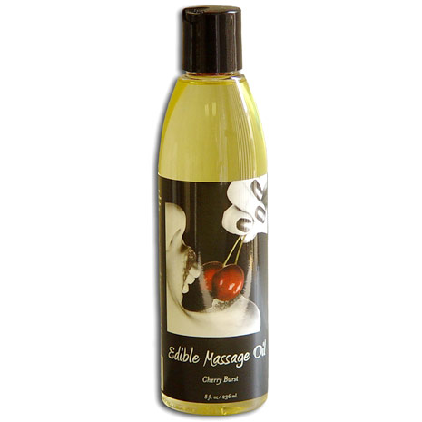 Edible Massage Oil, Cherry, 8 oz, Earthly Body